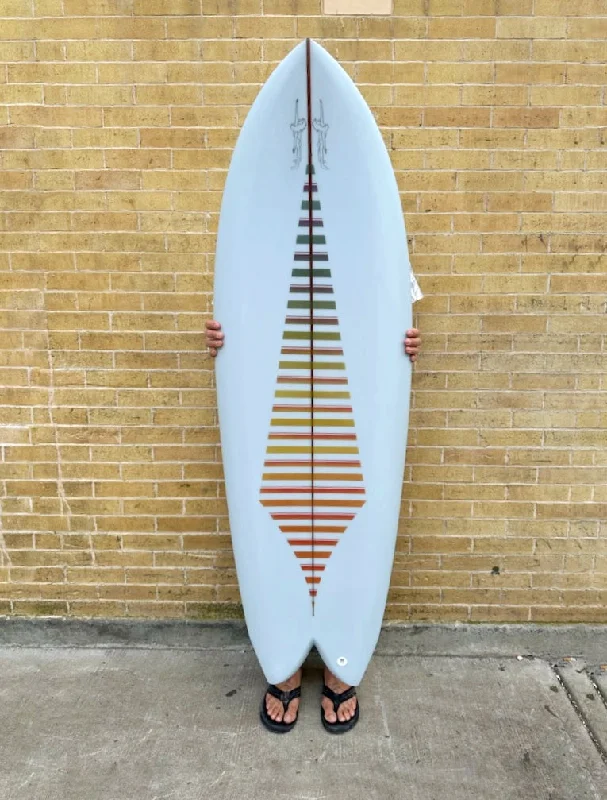 surfboards with smooth rail lines for better grip-5'6" Covello Designs Twinzer Fish