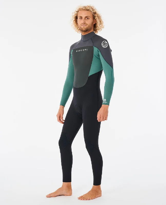 eco-friendly wetsuits made from sustainable materials-Omega 3/2mm Back Zip (2023) Muted Green