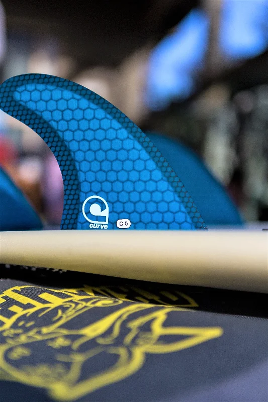 surfboard fins with streamlined shapes for reduced drag-Fins Quad Dual Tab - CARBON MESH