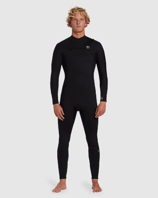 wetsuits for maximum stretch and movement-Mens 4/3mm Foil Chest Zip Steamer Wetsuit