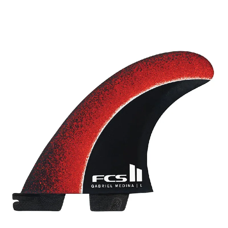 surfboard fins for wave-holding in fast conditions-FCS II Gabriel Medina Aircore PC Carbon Medium Tri Set Fins