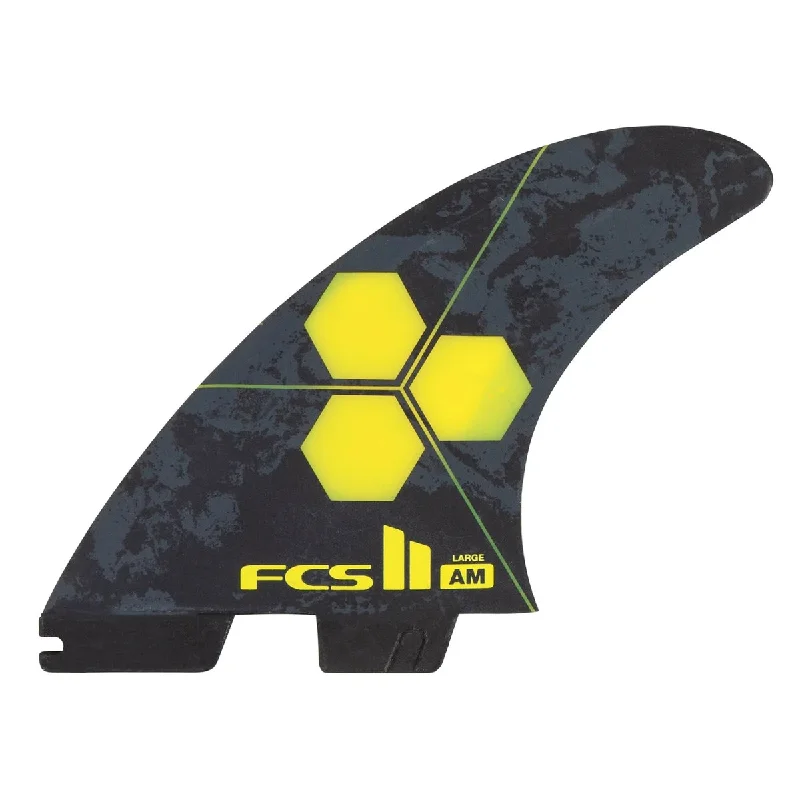 surfboard fins for all-around performance-FCS II THRUSTER - AM PC Yellow Tri Fins - Large