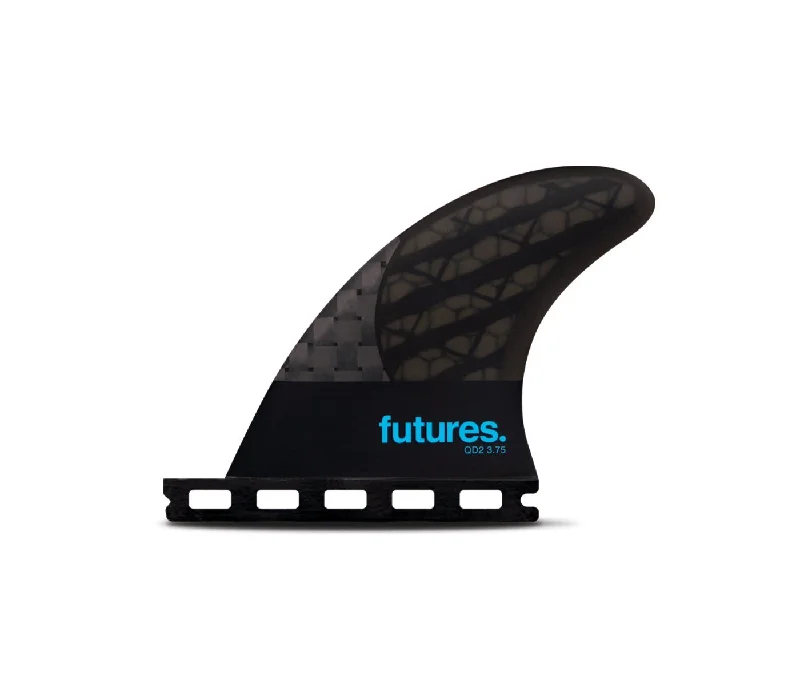 surfboard fins for responsive performance in different waves-Futures QUAD REAR Blackstix 3.0 - Smoke/Blk/Turquoise - QD2 3.75 80/20 - Small