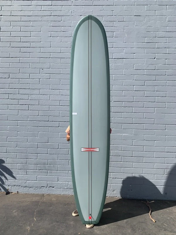 surfboards with deep V for added control-9'6 #21772 Isaac Wood Log - At Birds Surf Shed