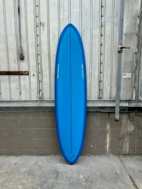 surfboards for smooth carving-LOVE MACHINE | 7'10" THICK LIZZY | WINDEX BLUE SURFBOARD