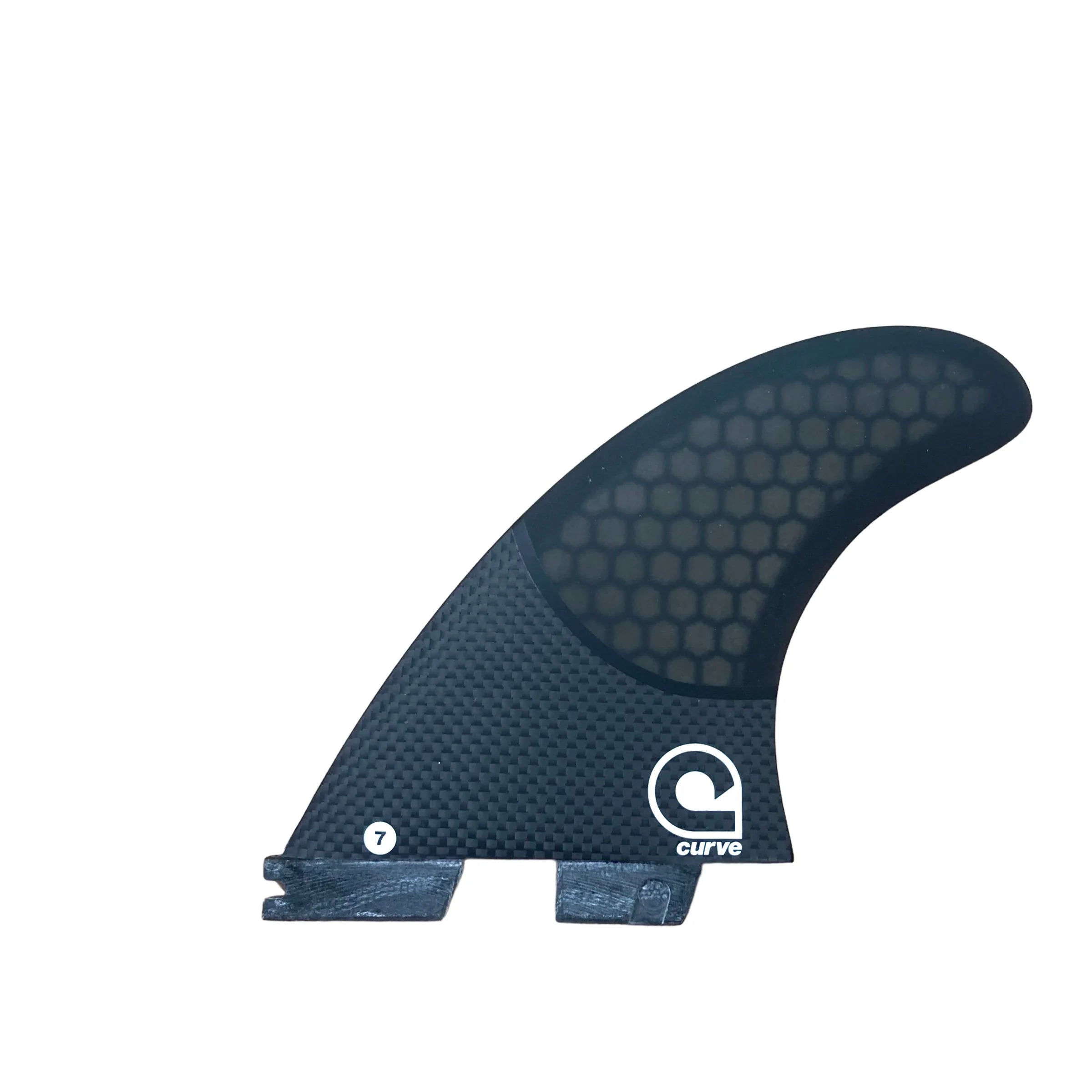 surfboard fins for wave-holding in fast conditions-Surfboard Fins M7 - Dual Tab "II" Thruster - CARBON BASE