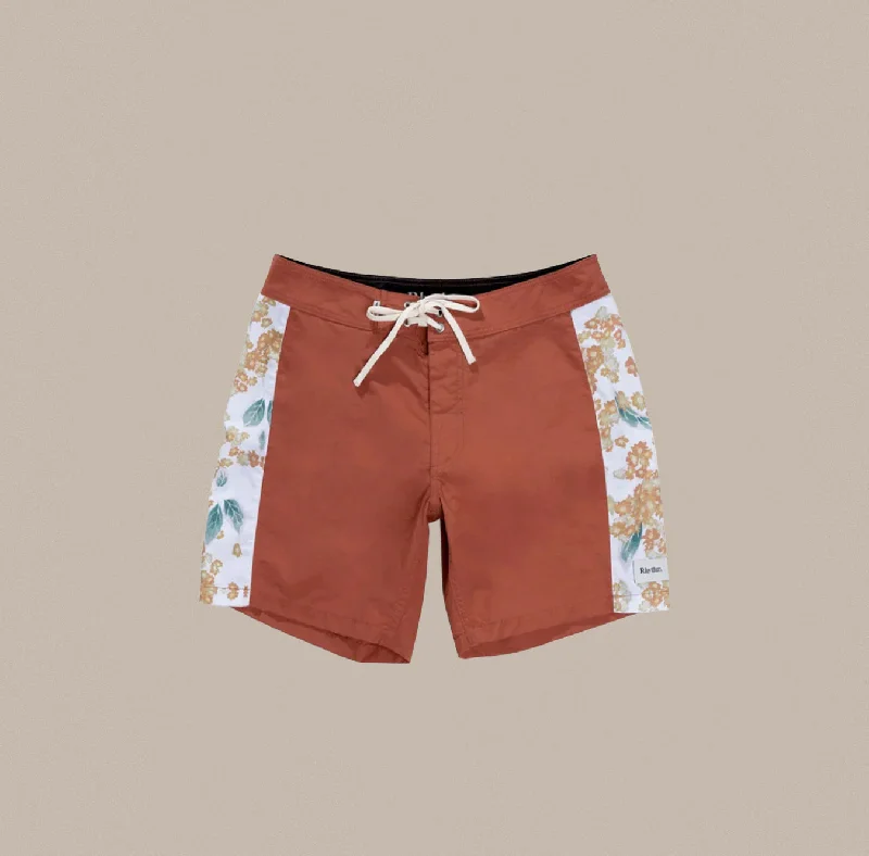 surf clothing with smart technology for better performance-Rhythm Heritage Floral Stripe Trunk - Rust