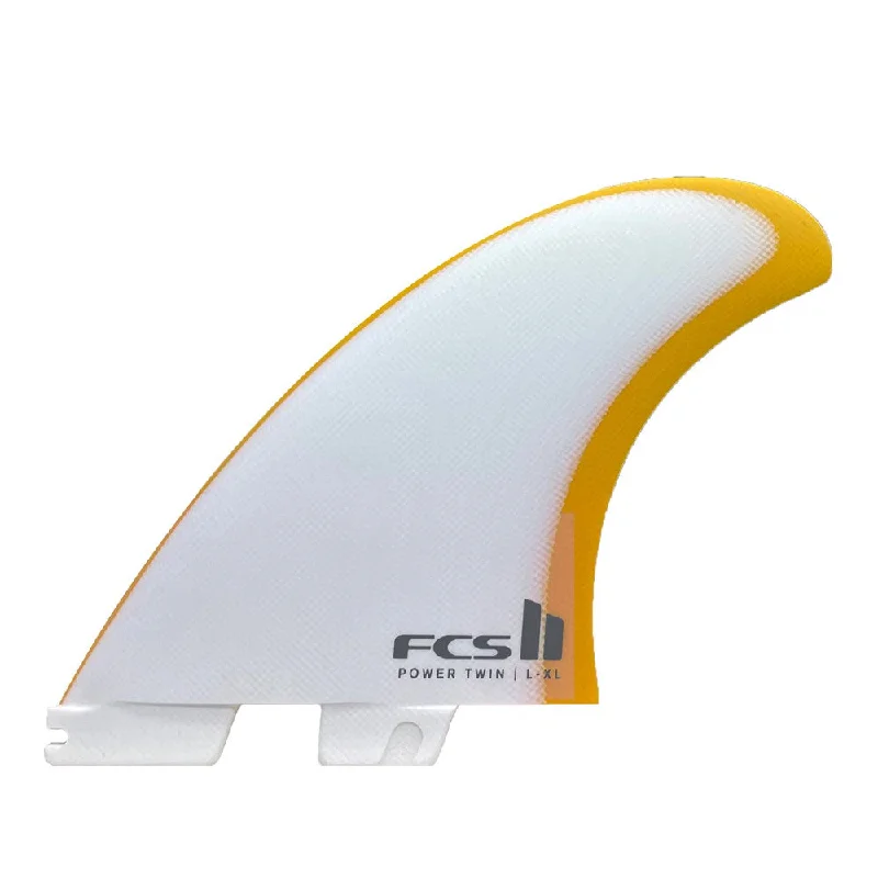 surfboard fins for professional wave handling-FCS II Power Twin + 1 PG L-XL Mango Fins