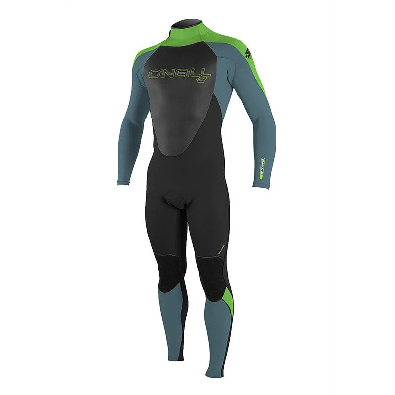 wetsuits for better buoyancy in the water-O'Neill Youth Epic 4/3 Wetsuit - Black / Dusty Blue / Day Glo