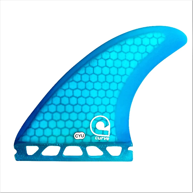 surfboard fins with adjustable bases for versatility-Surfboard Fins YU - Thruster Single Tab - HEXCORE