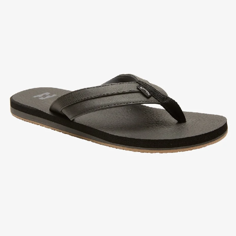 surf clothing for surfers who love to travel-Billabong Men's All Day Impact Cushion Thongs - Black