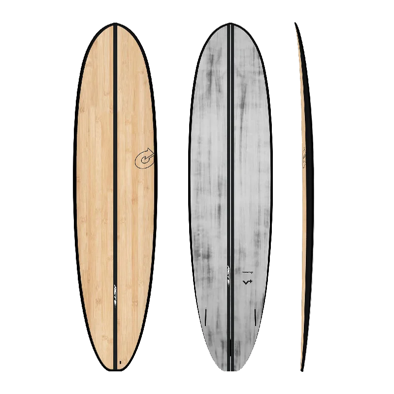 surfboards for advanced riders looking for performance-Torq ACT V+ Carbon Fiber Surfboard 8’0 x 22 7/8” x 3 1/4” 68 ltr - Bamboo Black Rail