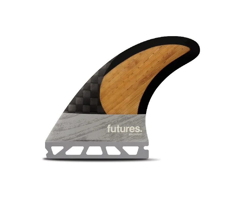 surfboard fins for expert wave navigation-Futures THRUSTER - Machado Blackstix 3.0 (Medium) - Carbon/Bamboo/Grey