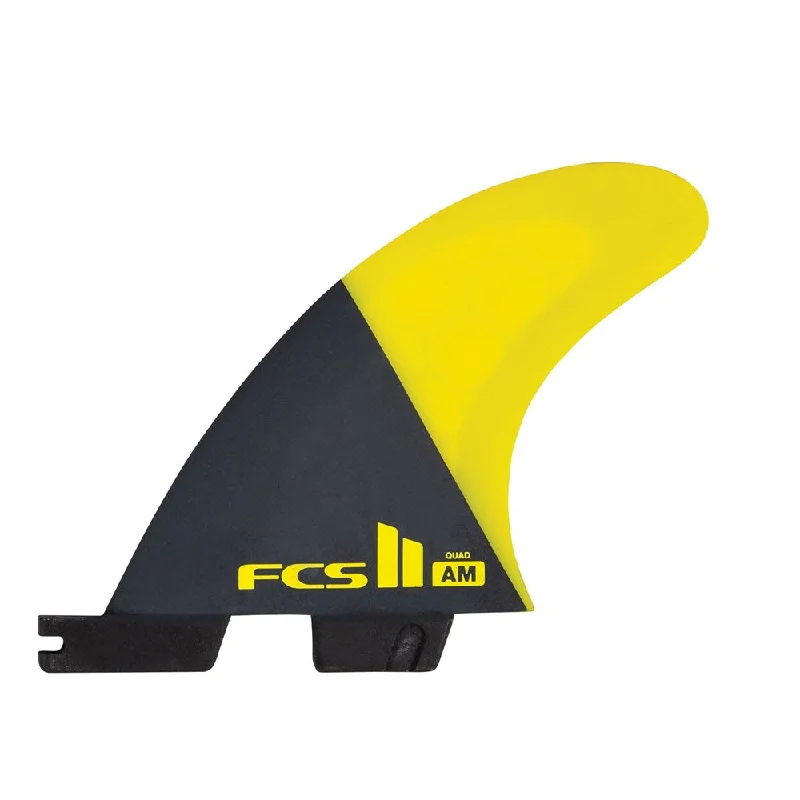 surfboard fins for professional wave handling-FCS II Al Merrick  PC Yellow Tri-Quad Fins