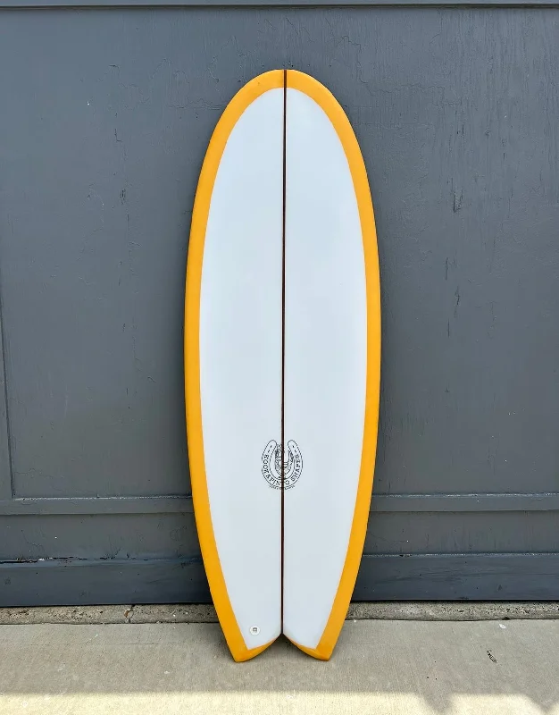 best shortboards for aggressive surfing-5'6" Thick Twin Fish - Orange