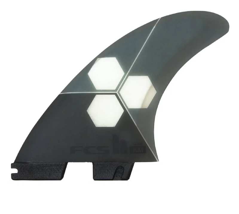 surfboard fins for performance in choppy waters-FCS II AM PC MED GRY TRI FINS