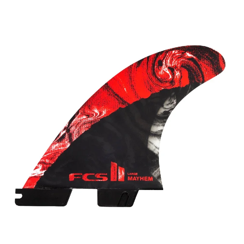 surfboard fins for excellent wave feedback-FCS II THRUSTER - MATT BIOLOS MB PC Carbon Red Tri Fins - Large