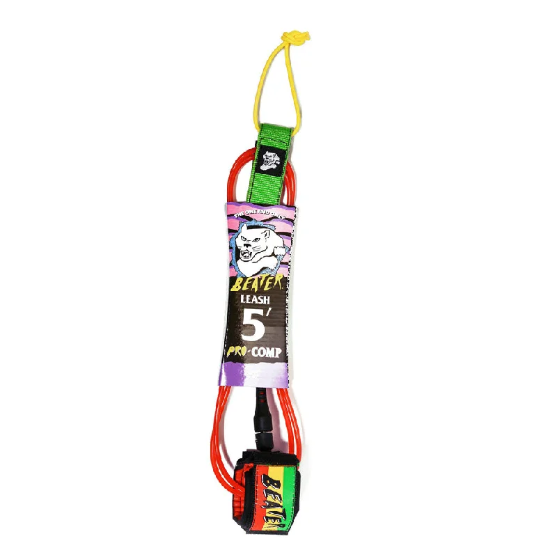 Beater 5' Pro Comp Leash - Rasta