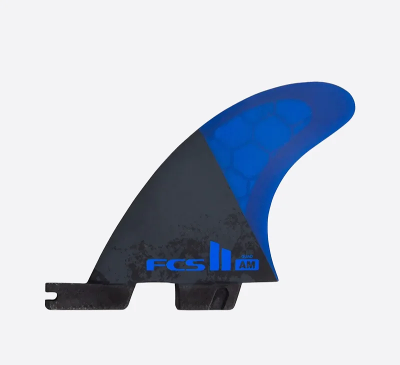 surfboard fins for easy adaptation to wave shape-FCS II Al Merrick PC Cobalt Tri-Quad Fins