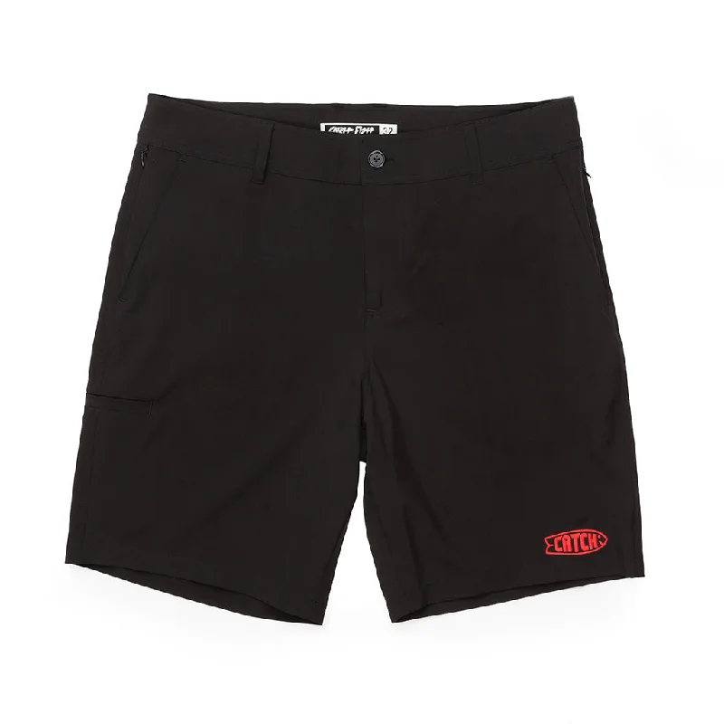 surf clothing with added support for long paddles-Catch Surf Catch Fish Performance Short - Black