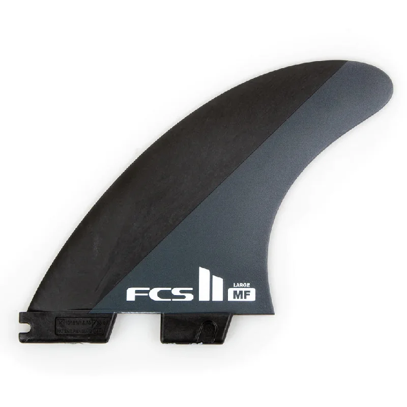 surfboard fins with hybrid designs for flexibility-FCS II Mick Fanning Neo Carbon Large Thruster Set - Black Charcoal