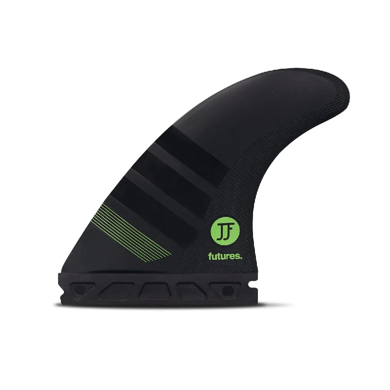 surfboard fins with hybrid designs for flexibility-Futures THRUSTER - John John Florence Alpha Medium - Carbon/Green