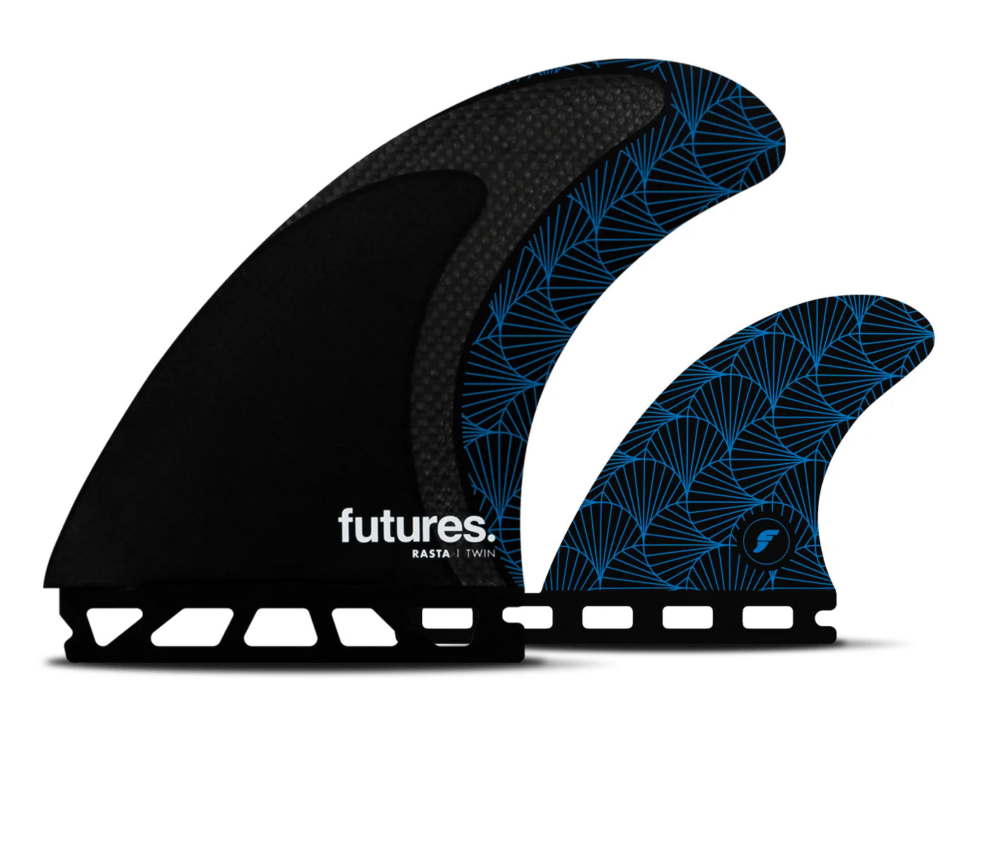 surfboard fins with multi-material designs for performance-Rasta Twin+1 - Black/Blue