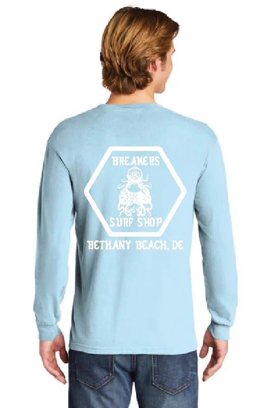 best surf clothing for long days at the beach-Octopus Long Sleeve Pocket Tee