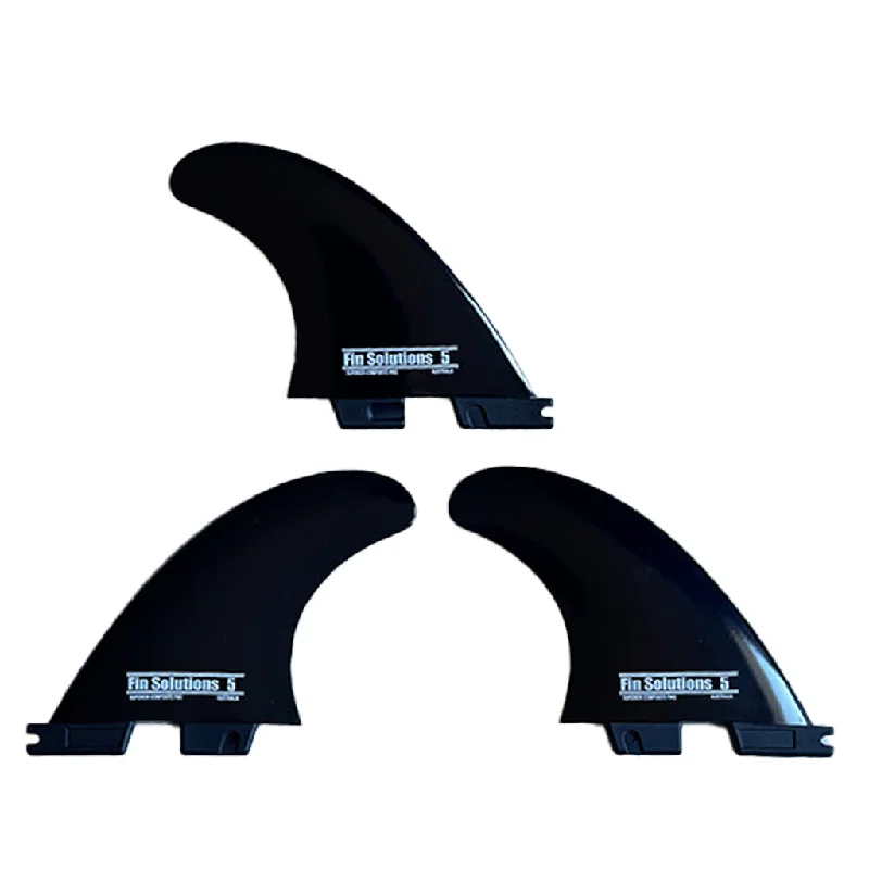 surfboard fins for ultimate wave stability-Fin Solutions G-5 Superior Composite Surfboard Fins - FCSII Base - Black