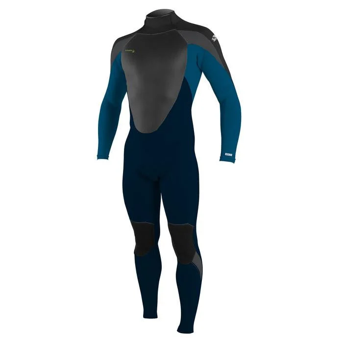 wetsuits with waterproof zippers for extra protection-O'Neill Youth Epic 4/3 Wetsuit - Abyss / Ultra Blue / Black / Gunmetal