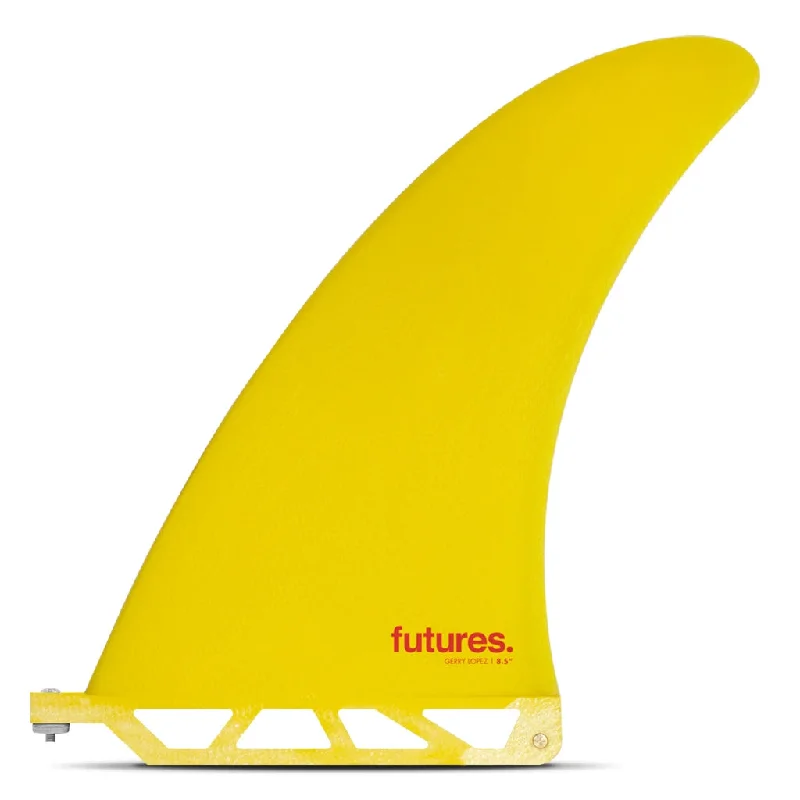 surfboard fins for faster acceleration-Futures Fins - Gerry 8.5" Fiberglass Single Fin - Yellow