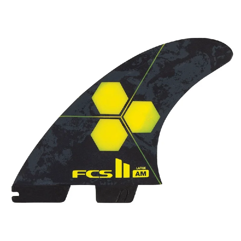 surfboard fins for speed and stability in large surf-FCS II Al Merrick PC Yellow Tri Fins