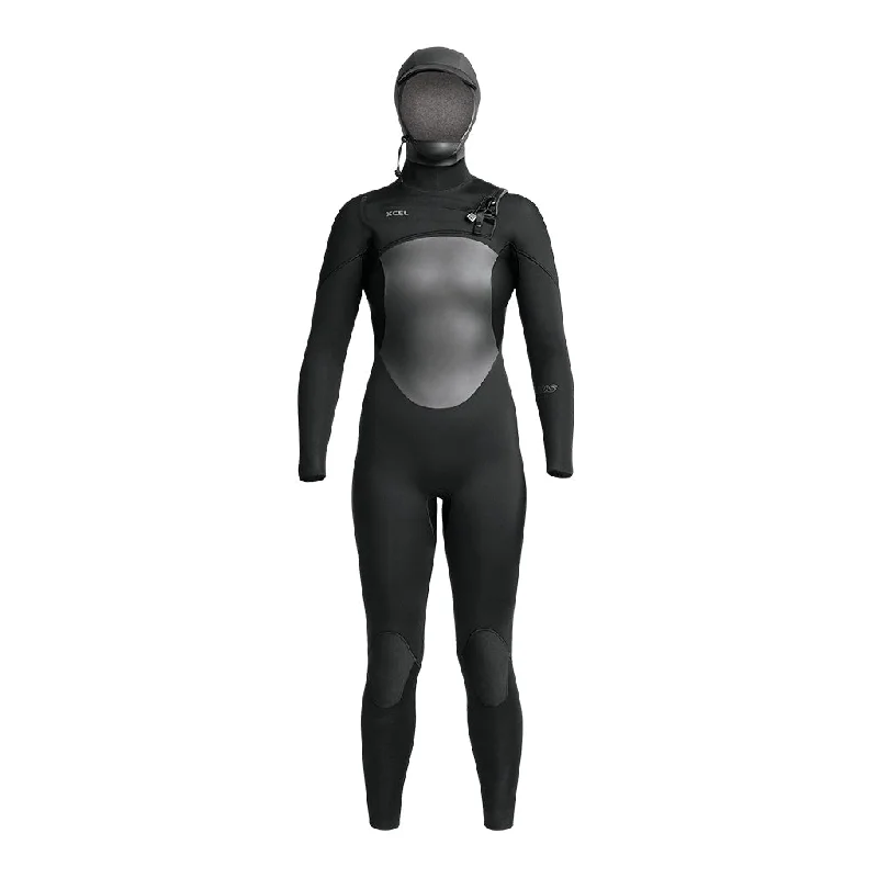 wetsuits for better body temperature regulation-Xcel Women's Axis 5/4mm Hooded Wetsuit - Chest Zip