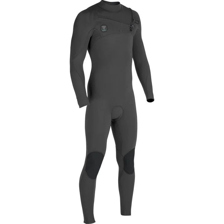 wetsuits for free diving and spearfishing-Vissla 7 Seas 3/2mm Chest Zip Wetsuit - Charcoal