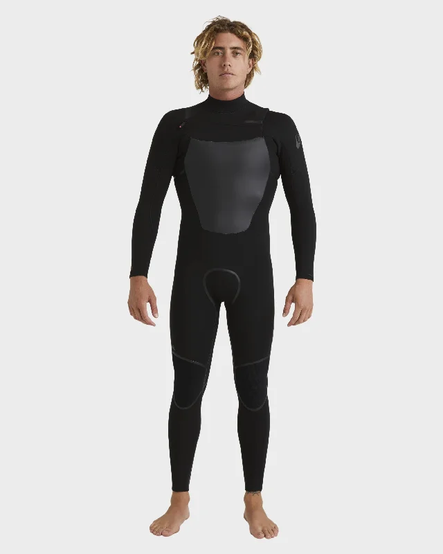 wetsuits for waterproof zipper technology-Mens 4/3mm Marathon Sessions Chest Zip Wetsuit