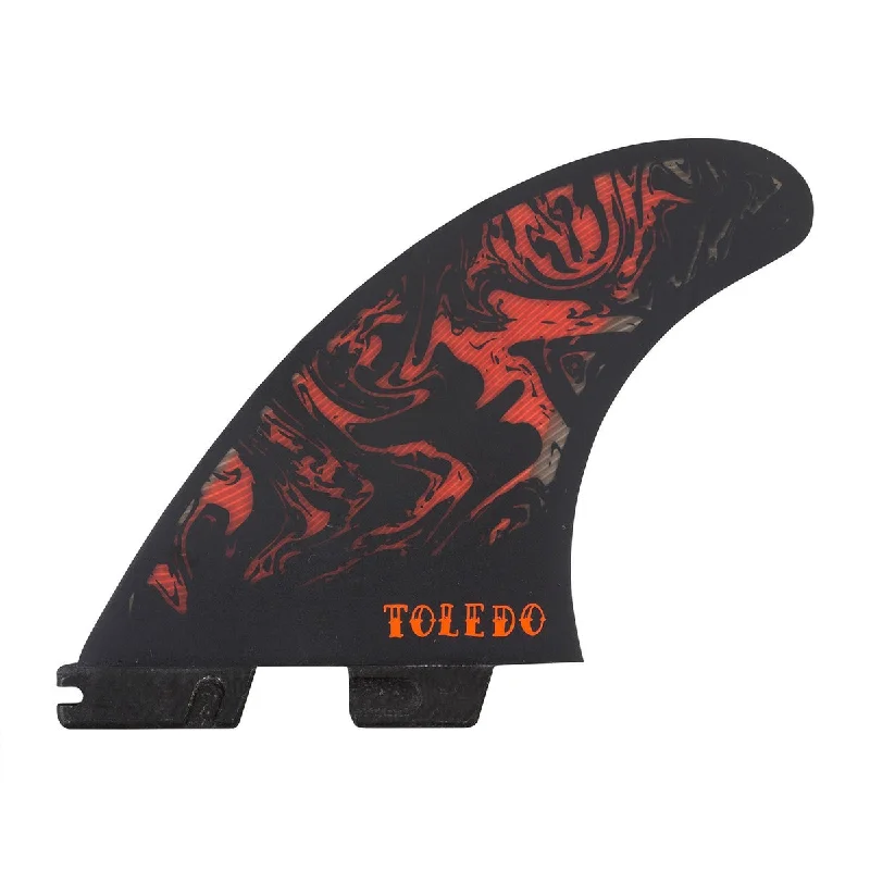 surfboard fins for improved surf tracking-FCS II Filipe Toledo PC Black/Red Tri Fins