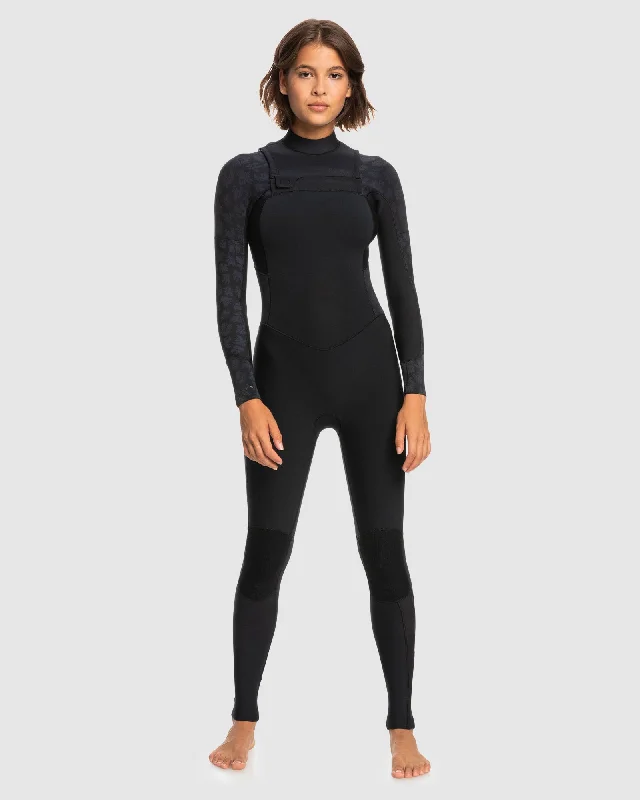 wetsuits for long-range diving and exploration-Womens 3/2mm Swell Series GBS Chest Zip Wetsuit