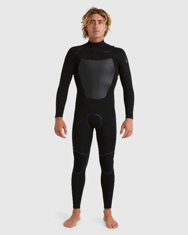 wetsuits for better speed and performance-Mens 4/3mm Marathon Sessions Chest Zip Wetsuit