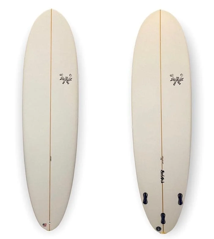 surfboards with wide tails for stability-WBZ 6'7" white funboard