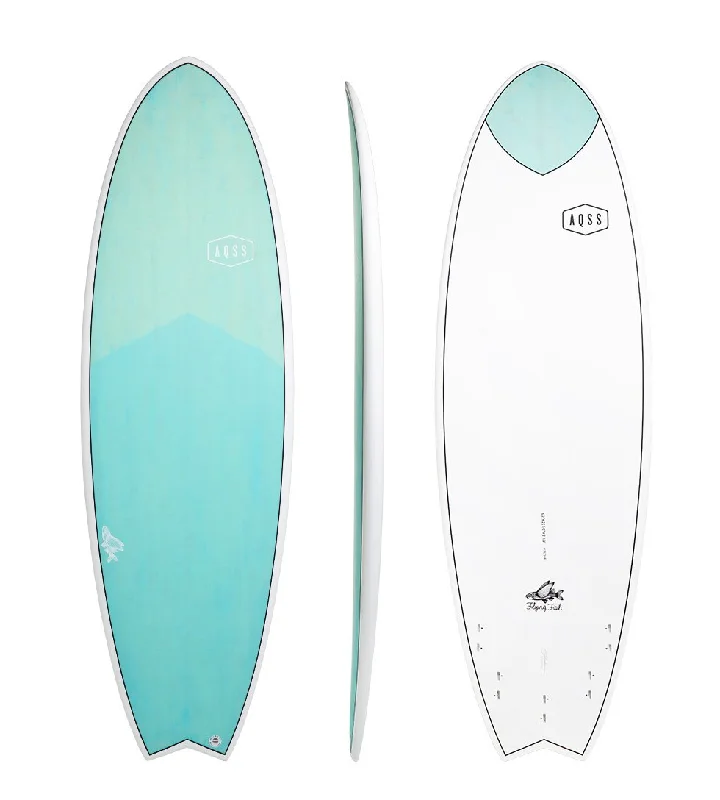 surfboards for fast paddling in small surf-Flying Fish Funboard - Blue Bamboo