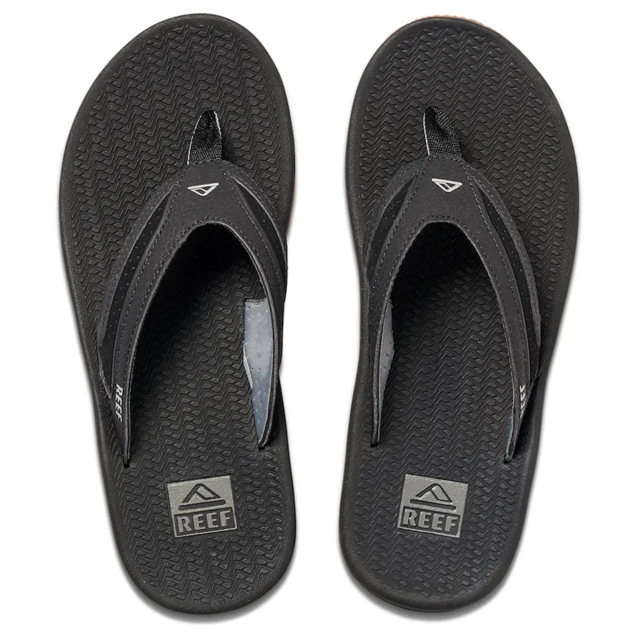 surf clothing with reflective features for safety-Reef Men's Flex Thongs - Black/Silver