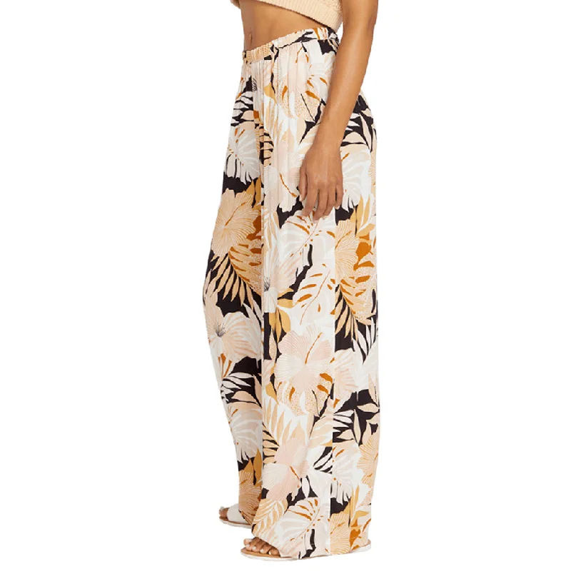 surf clothing with compression technology for support-Volcom Womens Lets Luau Pant - Vintage Black