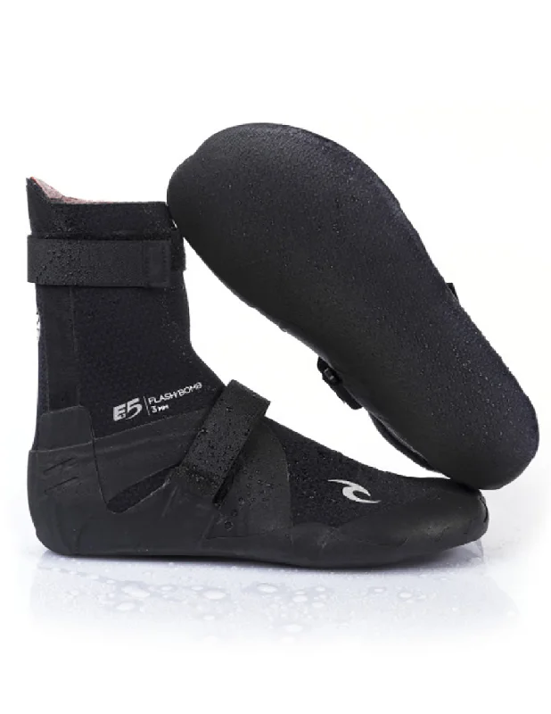 wetsuits for staying warm in icy waters-Rip Curl Flash Bomb 5mm Booties - Hidden Split Toe