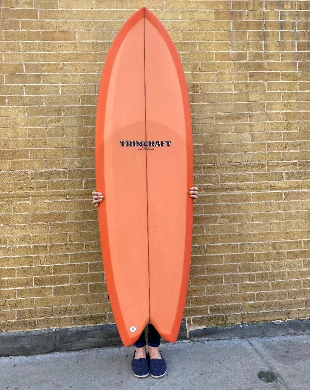 surfboards with tri-fin setups for balance-5'5" Trimcraft Surfboards Will's Fish - Orange