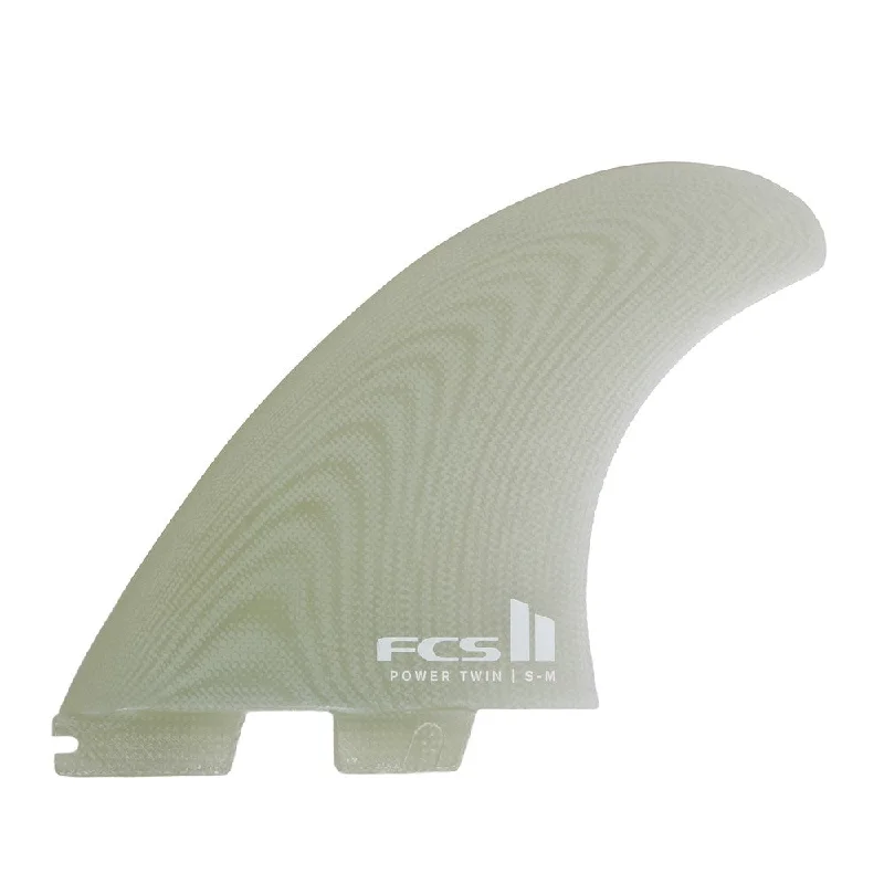 surfboard fins for fast wave response-FCS II Power Twin +1 PG S-M Clear Fins