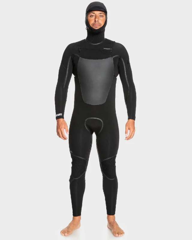 wetsuits with seamless construction for more comfort-Mens 5/4/3mm Marathon Sessions Hooded Chest Zip Wetsuit