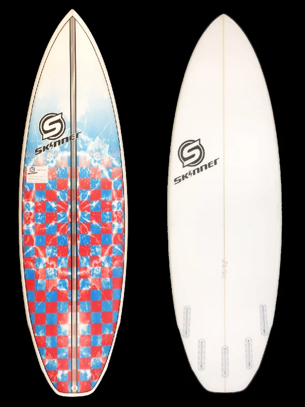 surfboards with smooth rail lines for better grip-SOLD Skinner Surfboards 5'10 x 20.75 Mullet Run 2.0 Epoxy Custom Tie Dye Checker Print