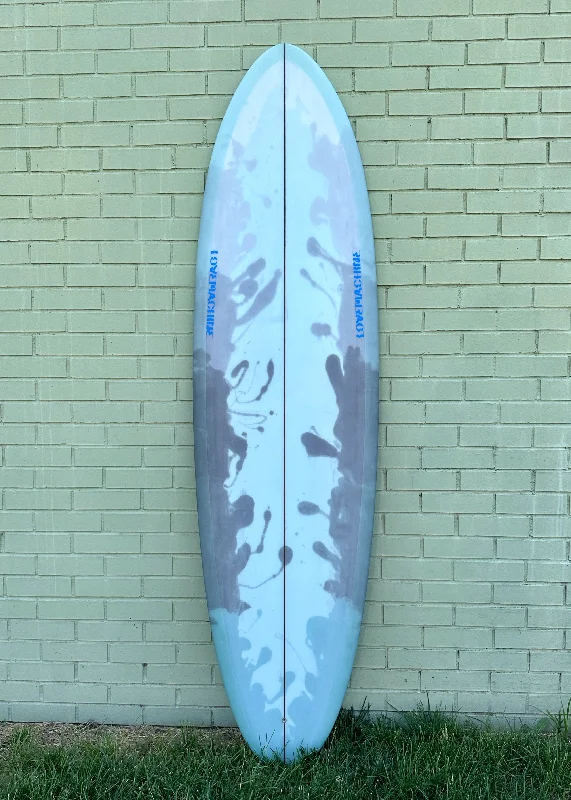 surfboards with advanced tail shapes for sharp turns-6'8" Lovemachine Surfboards Cheet - Aqua Abstract