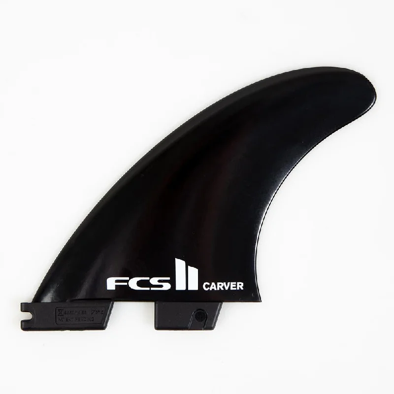 surfboard fins for enhanced tracking in long rides-FCS II THRUSTER - Carver Glass Flex Black Medium