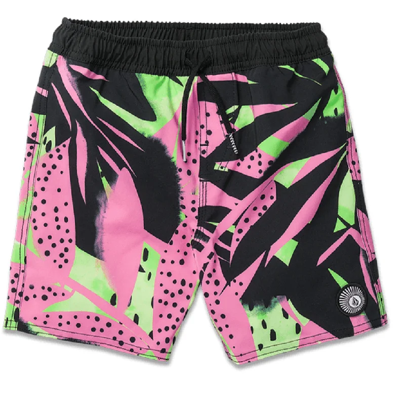 surf clothing for warm weather paddling-Volcom Boys Mix Pack Trunk - Poison Green